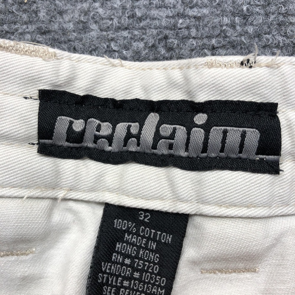 Y2K Cargo Pants Mens 32x28 Beige Canvas Wide Leg Relaxed Workwear Utility - Picture 7 of 10